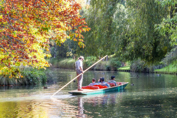 autumn avon river punt people trees ducks 1